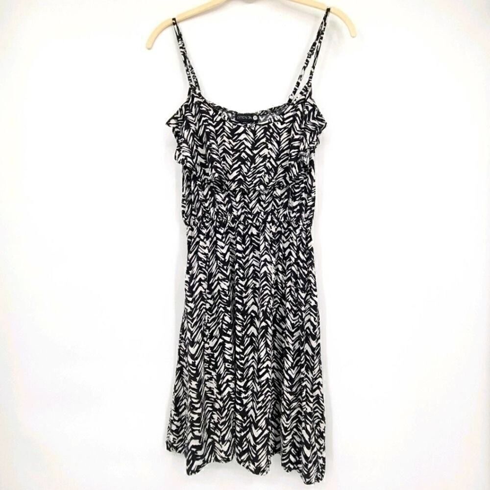 Cotton On Black and White Zebra Print Spaghetti Strap Mini Dress Size XS